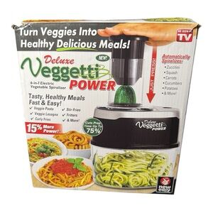 Veggetti Power Deluxe Electric Veggie Spiralizer Noodle Maker Open Box